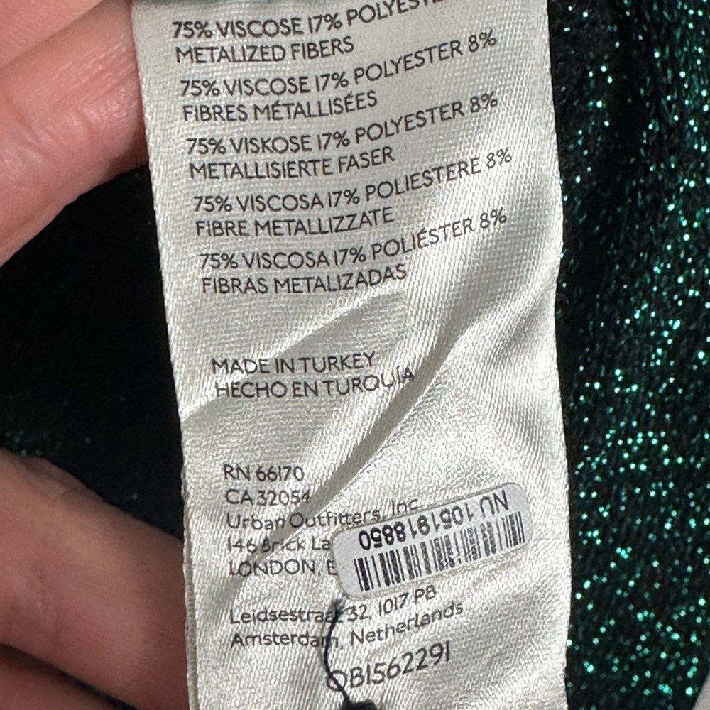 SOLD Free People Alpine Green Glitter Metallic Cardigan Womens Size XL Y2K - Picture 11 of 15